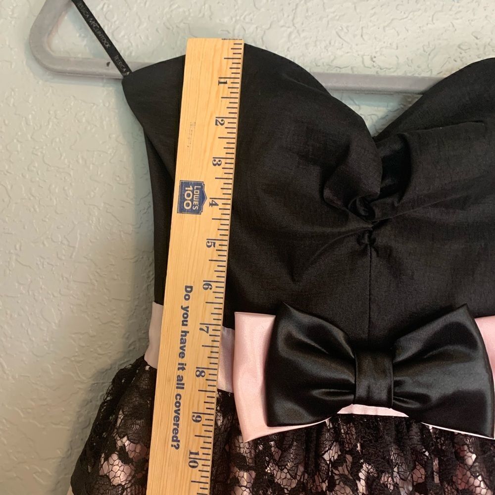 VTG Vintage Jessica McClintock Gunne Sax pink and black party dress size 1 - Picture 7 of 12